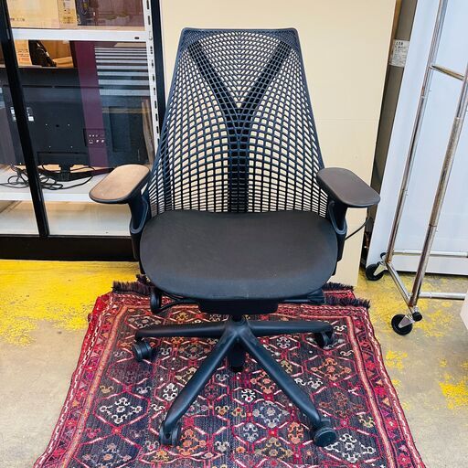 《売約済》【池上店】13万円　HermanMiller　ハーマンミラー　Herman Miller　オフィスチェア　SAYL Chair　セイルチェア　シリーズ AS1YA23AA 検　N268C7BKBK9119 OAチェア　ブラック　メッシュ