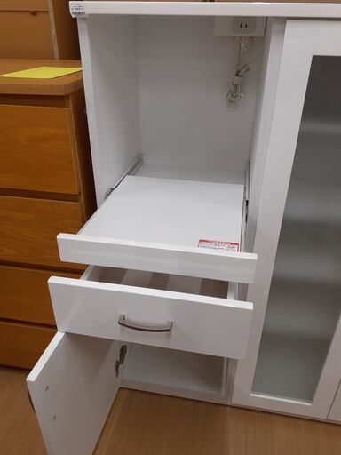 U1153】☆ハーフ食器棚 ホワイト - 食器棚、キッチン収納