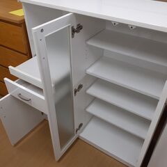 【U1153】★ハーフ食器棚  ホワイト