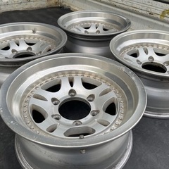 H417-1)7J-15-13 139.7/6H ハブ110 深リム中古4本セット！ランクル、