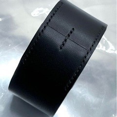 HERMES エルメス プールトゥール レザー バングル ブラック マルジェラ