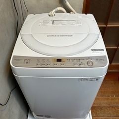 洗濯機　SHARP 6.0kg 2019年製