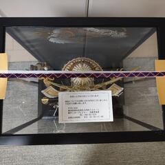 ☆美品未使用　開封済　中古☆五月人形 兜飾り 白金龍兜 12号 黒三品 伊達政宗 作者:寿慶 オルゴール付き