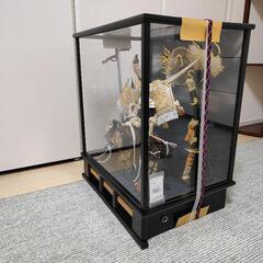 ☆美品未使用　開封済　中古☆五月人形 兜飾り 白金龍兜 12号 黒三品 伊達政宗 作者:寿慶 オルゴール付き