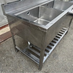 業務用 ソイルド 2槽シンク 3口蛇口付き 幅1600×奥700×高さ825+100(mm) 二層 二槽 2曹 食洗機用シンク 作業台付きシンク 二槽 二層 大阪 業務用 ソイルド 2槽シンク 3口蛇口付き 幅1600×奥700×