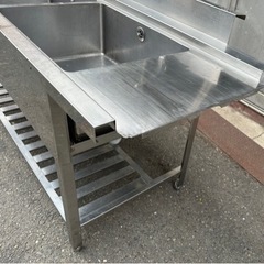 業務用 ソイルド 2槽シンク 3口蛇口付き 幅1600×奥700×高さ825+100(mm) 二層 二槽 2曹 食洗機用シンク 作業台付きシンク 二槽 二層 大阪