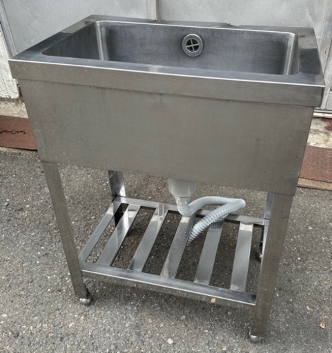 業務用 1槽シンク 幅600×奥400×高さ800(mm) 横型シンク 流し台 一層シンク 一層 1層 一槽 厨房 店舗用品 厨房機器 大阪発