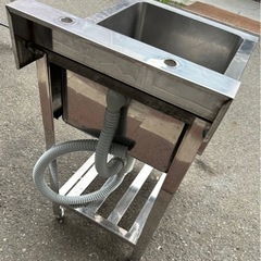 業務用 1槽シンク 幅450×奥600×高さ800+90(mm) 小型シンク 流し台 一層シンク 一層 1層 一槽 厨房 店舗用品 厨房機器 飲食店 大阪発