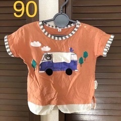 90  tシャツ　半袖　カットソー　男の子　バス　キッズ