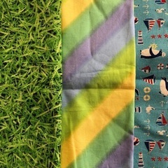 芝生柄布など！はぎれ　綿3種類、手芸