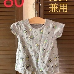 ベビー　キッズ　男女兼用　tシャツ　脱着便利　80 半袖　花柄