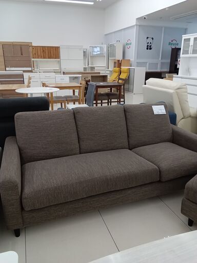 ★ジモティ割あり★  ソファー ブラウン H79×D84×W185 クリーニング済み HJ2856 リユースのサカイ栃木店☆ジモティ割あり☆ 本革ソファー ダーク