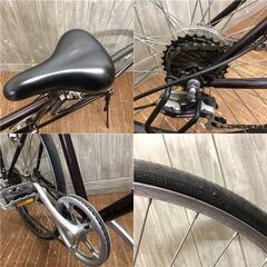 ss6287　クロスバイク 28インチ ブラウン系 自転車 茶 シマノ6段変速 スポーツタイプ フラットハンドル スポーツサイクル クロスバイク 中古