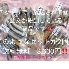 大人気商品‼️まかない干物16袋😊訳ありだらけのボリュームセット✨手渡しなら2600円‼️ご来店頂ければ、すぐにお渡しできます❤️スッキリで放送されてから、注文が殺到しています‼️ご家庭用にいかがですか💕の画像