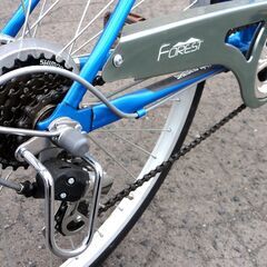FOREST 26インチ 自転車 6段変速 ブルー/青 ママチャリ シティサイクル カゴ付き カギ×1本 札幌市 中央区 南12条