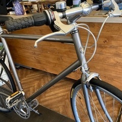 【後輪タイヤ・後輪チューブ新品！Tokyo bike】クロモリフレーム　8速　650×25cミニベロ　ガンメタ