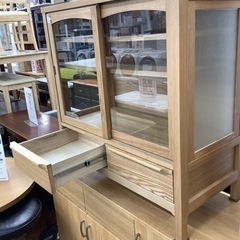キャビネット UNICO 2枚扉 アッシュ材 CLARUS ナチュラル