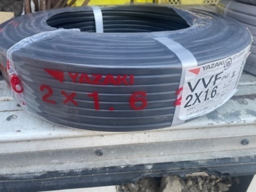 YAZAKI  ＶＶＦ　2×1.6 100m 黒