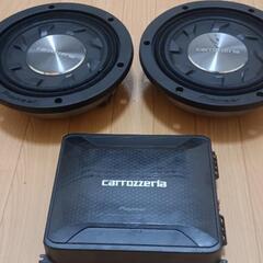 Carrozzeria 1000Wサブウーファー2個とアンプセット