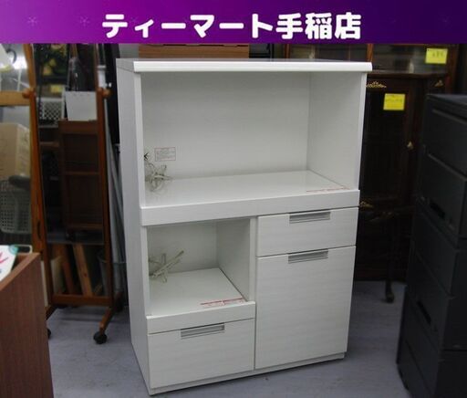 ニトリ ミドルレンジボード ダリア ホワイト 幅80cm 高さ115cm 食器棚 キッチン家具 札幌 手稲
