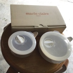 ◆陶製電子レンジ容器◆S L 2点セット　Marie Clair