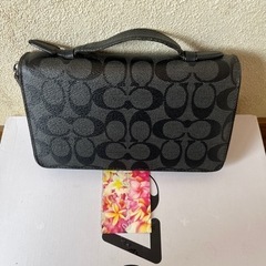 coachダブルジップ長財布