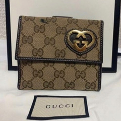 GUCCI・財布・折財布。グッチ。ラブリーハート・GGキャンバス...