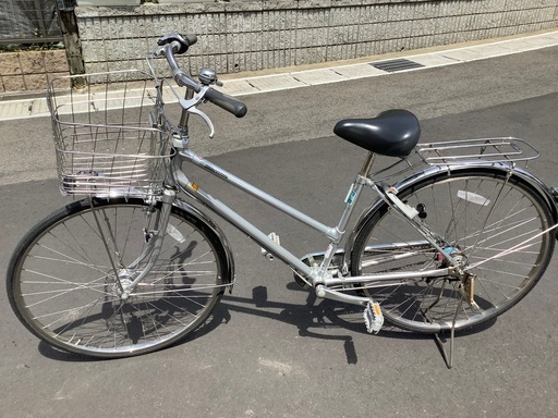 ブリヂストン　通学用　自転車　27インチ　シルバー