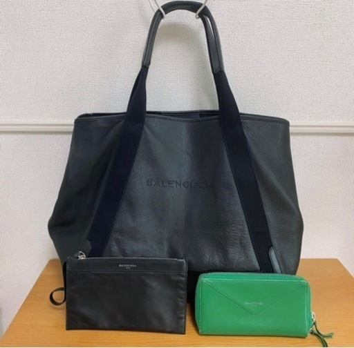 バレンシアガ ネイビーカバス M 長財布 セット