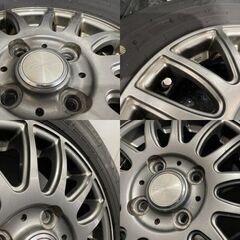 【DUNLOP EC300 145/80R13】夏タイヤ【MANARAY EUROSPEED SPIDER ユーロスピード 13インチ 4J4HPCD100+45】19年製 バリ溝 タント等(MTB529)クレジットカード QRコード決済可能