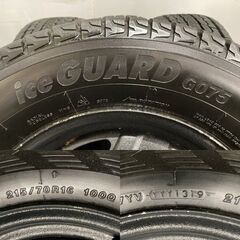 【YOKOHAMA G075 215/70R16】スタッドレス【SUZUKI ジムニー 純正ホイール 16インチ 5J5HPCD139.7約+25】19年製 バリ溝　(MTR149)クレジットカード QRコード決済可能