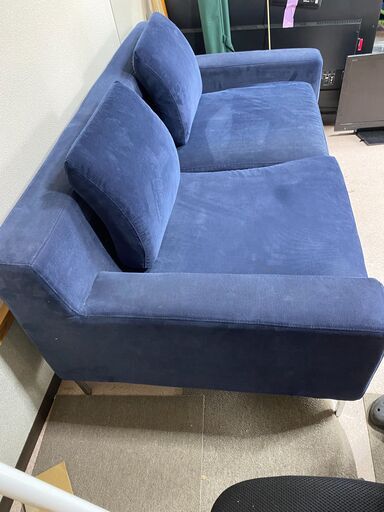 糸島市内 送料無料】 ソファー 2人掛け 幅158cm 濃青 ファブリック 2P