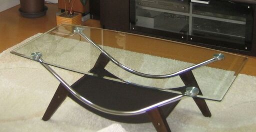 【美品】ガラステーブル　120cm