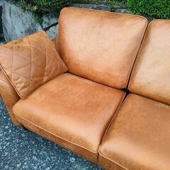 RELAXFORM【新素材LEATHERTEX】定価116,500円 ヴィンテージ風  1年5か月使用美品 2Pソファ 新商品☆全国受付 レザーテックス