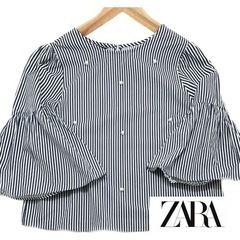 【ZARA】ZARABASIC トップス（パール付き）