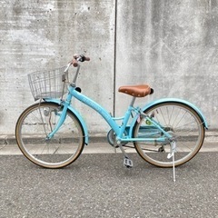 購入者決定　自転車　22インチ　6段ギア付き　水色