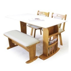 伸長式 ダイニングテーブル、椅子セット