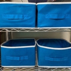 紙式収納ケース四角タイプ青色４個‼️中古品