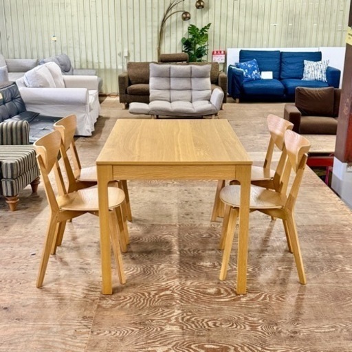 激安‼️ IKEA ダイニングテーブルセット テーブル チェア 伸長式 5点セット ナチュラル 北欧系 R160