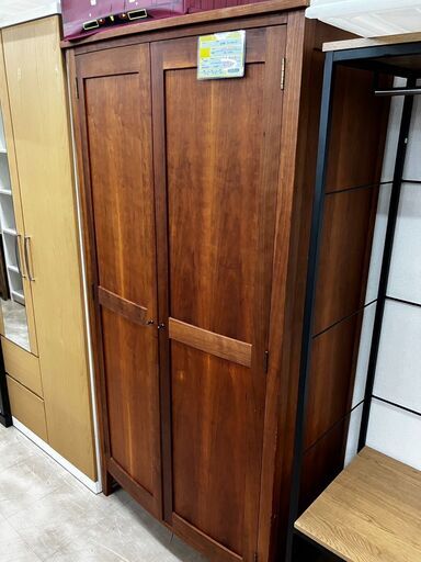 北欧デザインワードローブチェリー材クローゼット北欧家具100幅天然木No.560● ※現金、クレジット、スマホ決済対応※