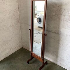 木製スタンドミラー 鏡 姿見
