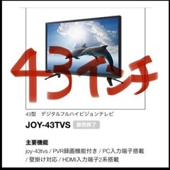 デジタルフルハイビジョンテレビ 43型 43インチ