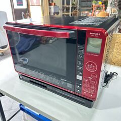 【HITACHI 日立】オーブンレンジ MRO-JT231 2022年 加熱水蒸気 ヘルシーシェフ 多機能 ファミリー 赤 RED 角皿付属 