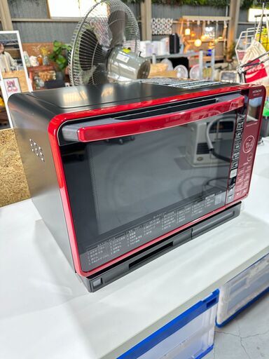 【HITACHI 日立】オーブンレンジ MRO-JT231 2022年 加熱水蒸気 ヘルシーシェフ 多機能 ファミリー 赤 RED 角皿付属