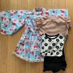 子ども服　120センチ　浴衣、パジャマ、トップスの3セット