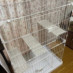 猫2段ケージ、デオトイレ×3、デオトイレ用シート8枚