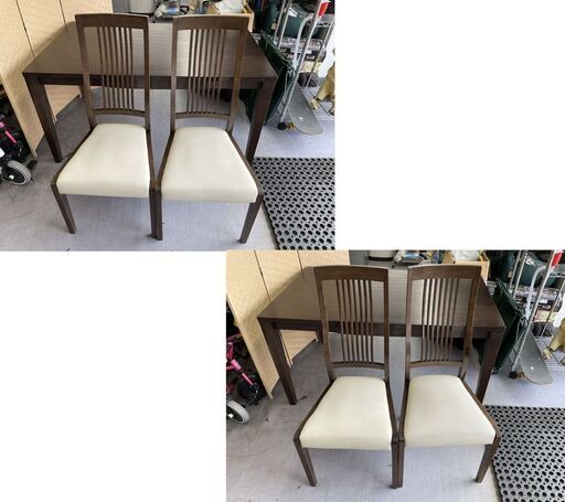 大塚家具　ダイニングテーブルセット　イス×4　ブラウン 大塚家具 4人掛けダイニングセット テーブル イス ブラウン 4人掛け