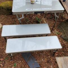 山善キャンプコレクションのテーブルとベンチ2セット