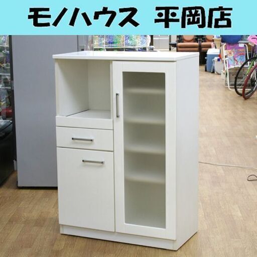 ミドルレンジボード ニトリ NBANDA 80MRB-WH 幅80×奥行42×高さ114.5cm 白エナメル 食器棚 キッチン収納 NITORI 札幌市 清田区 平岡