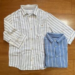 男子お出かけにぴったり！【美品：ZARAコットンリネンの７分袖シ...